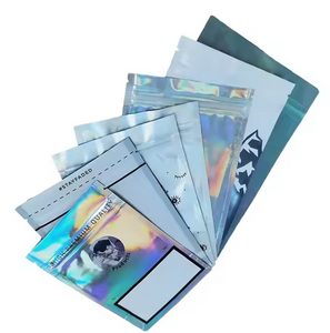 UV Custom Logo Transparent White Maylar Ziplock Bag White Packing Bag for Earrings Jewelry Packing