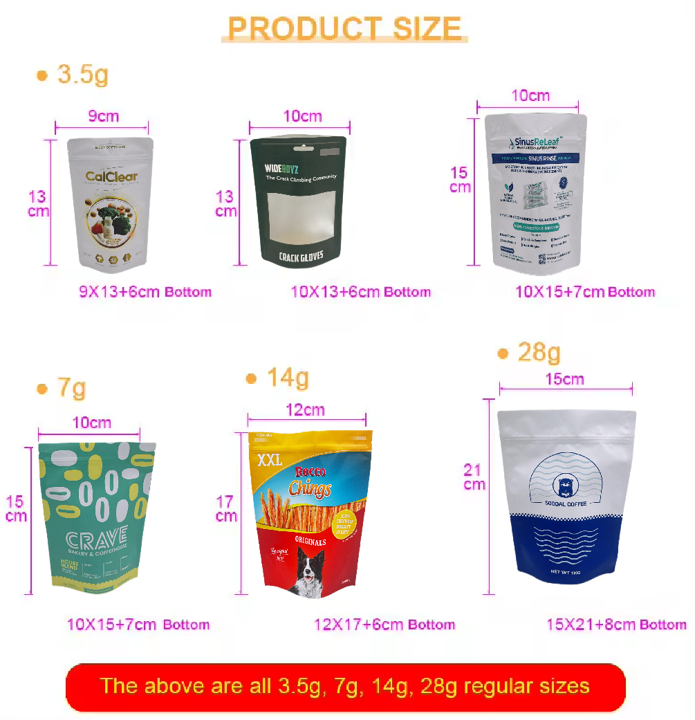 Custom Food Packaging Grain Bags Flour Sack Food Zipper Bag Spice ...