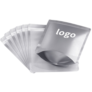Custom Printing Silver Pure Package Aluminum Foil Ziplock Stand up Pouch Mylar Storage Coffee Food Bags