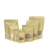 packaging biodegradable kraft paper zip lock bag in stock kraft paper bag with window for food kraft paper zipper bag