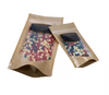 Resealable Recycled Stand-Up Pouch Zipper with Glossy Finish Biodegradable Kraft Paper Bag Dry Food Packaging PET Type Pet Food