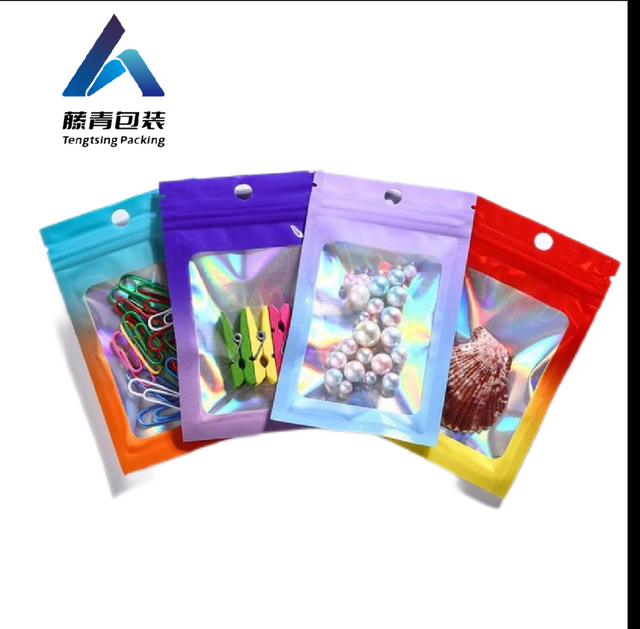 Bolsa de hueso degradado Papel de aluminio Bolsa de embalaje de joyer&iacute;a l&aacute;ser Bolsa sellada