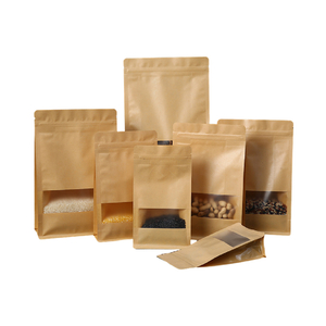 Yurui 1lb Custom Printed Plastic 12 Oz Flat Bottom Kraft Paper Coffee Bags Packaging With Valve And Zipper
