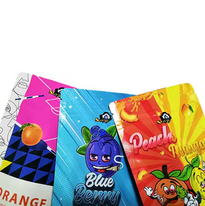 Custom 3.5g 7g with My logo Zip Lock Plastic Packaging Holographic Mylar Bag Irregular Childproof Shape Die Cut Mylar Bags