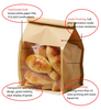 Customized logo Design Stand up Ziplock Food Toast Bread Bag Brown ECO Friendly Kraft Paper Bag With Window