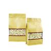 packaging biodegradable kraft paper zip lock bag in stock kraft paper bag with window for food kraft paper zipper bag