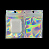 Moq 100 шт. печатная голографическая фольга Ziplock для упаковки пищевых продуктов пластиковые голограммные майларовые пакеты с застежкой-молнией
