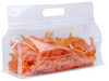 Horizontal octagonal sealed transparent self sealing tote bag, plastic leisure food dry goods hand-held packaging bag