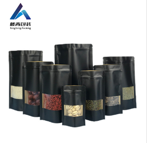 100g 250g 500g 1kg Biodegradable Stock Flat Bottom Brown Kraft Paper Aluminum Foil Coffee Bags With Valve and Ziplock