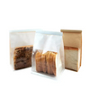 Customized logo Design Stand up Ziplock Food Toast Bread Bag Brown ECO Friendly Kraft Paper Bag With Window
