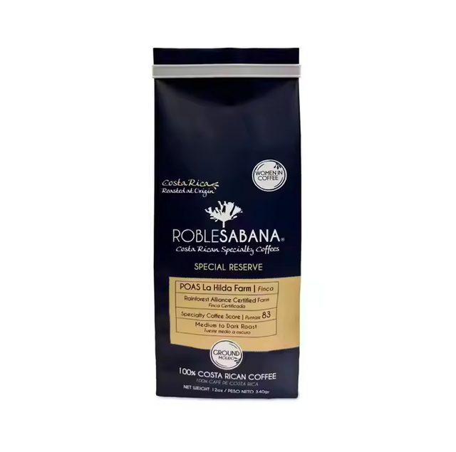 High Quality 12oz 340g Flat Bottom Ziplock Matte Black Coffee Bag Custom Design Plastic Packaging with Valve for Food & Printing