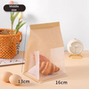 Customized logo Design Stand up Ziplock Food Toast Bread Bag Brown ECO Friendly Kraft Paper Bag With Window