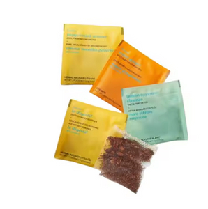 Custom logo Coffee Sachet Packaging Bags Mini 3 Side Sealing Tea Bag Paper Sachet with Tear Notch